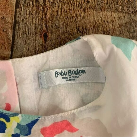 Baby Boden girls size 3-6 months colorful summer fall floral tank dress - Picture 6 of 7